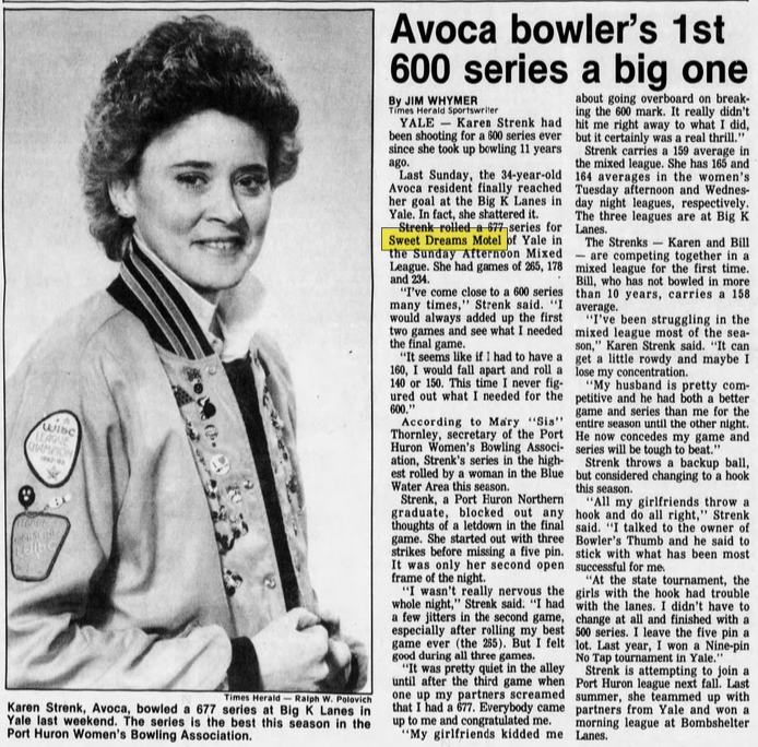 Sweet Dreams Motel - Sponsored Bowling Team 1985 (newer photo)